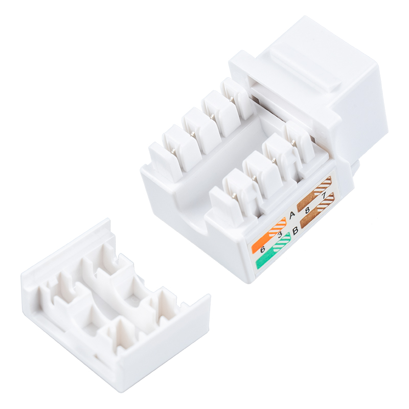 Cat6 Neoklopljena 90° modularna utičnica SM-2053H8C6 Cat6 Neoklopljena 90° modularna utičnica SM-2053H8C6