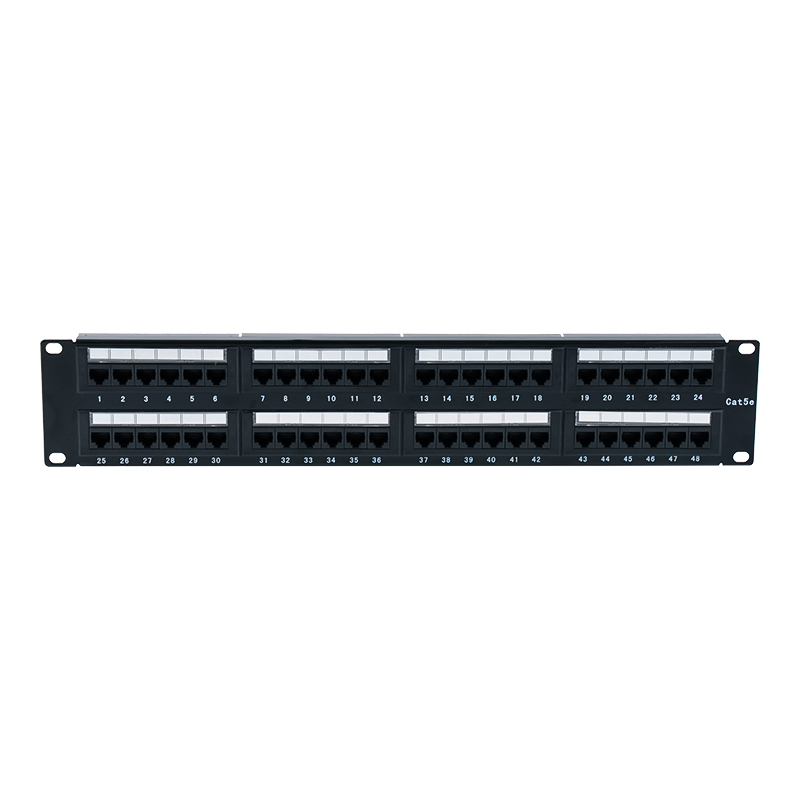 Cat5e 19-inčni 2U neoklopljeni patch panel s 48 priključaka (dvonamjenski IDC; s plastičnim kartonskim umetkom) SP-3204D48-C5E Cat5e 19-inčni 2U neoklopljeni patch panel s 48 priključaka (dvonamjenski IDC; s plastičnim kartonskim umetkom) SP-3204D48-C5E