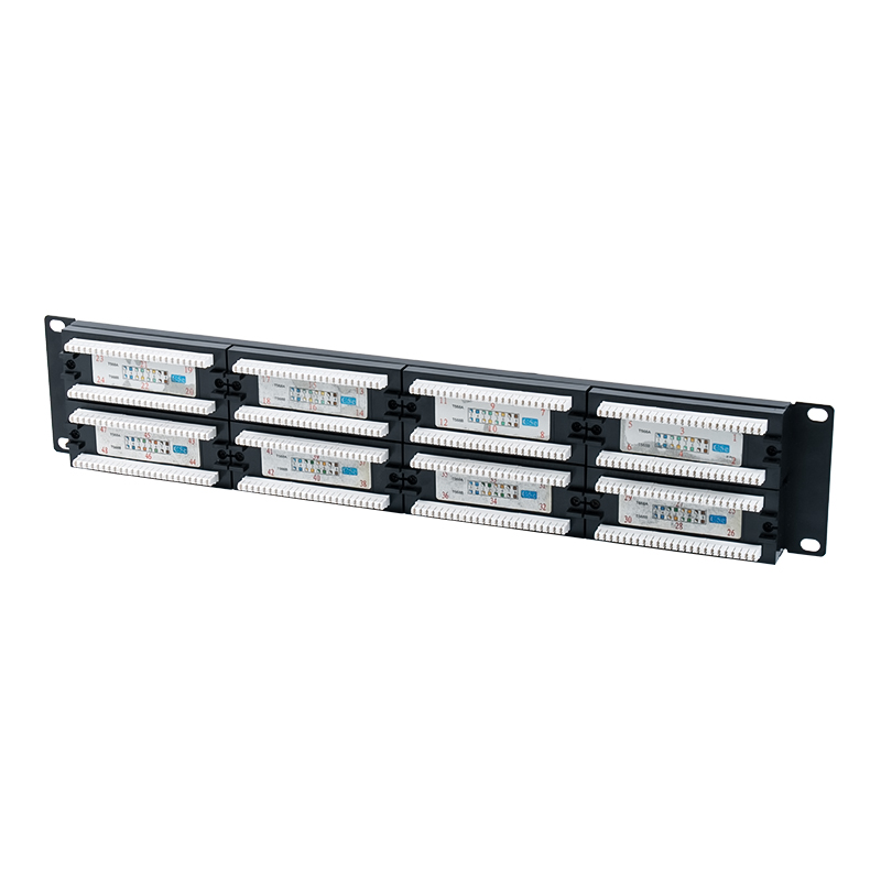 Cat5e 19-inčni 2U neoklopljeni patch panel s 48 priključaka (dvonamjenski IDC; s plastičnim kartonskim umetkom) SP-3204D48-C5E Cat5e 19-inčni 2U neoklopljeni patch panel s 48 priključaka (dvonamjenski IDC; s plastičnim kartonskim umetkom) SP-3204D48-C5E