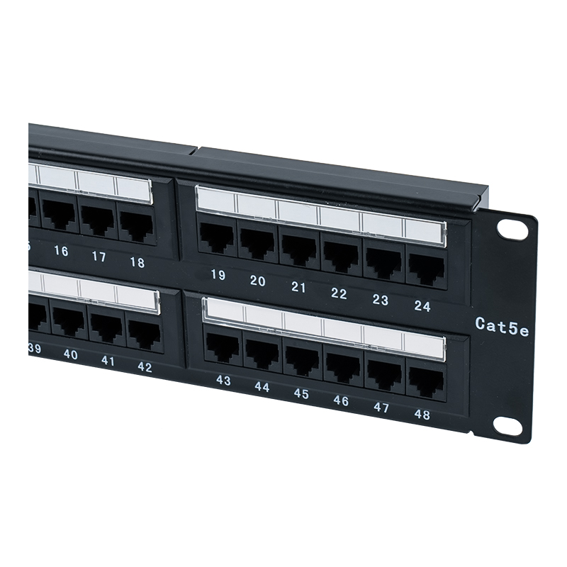 Cat5e 19-inčni 2U neoklopljeni patch panel s 48 priključaka (dvonamjenski IDC; s plastičnim kartonskim umetkom) SP-3204D48-C5E Cat5e 19-inčni 2U neoklopljeni patch panel s 48 priključaka (dvonamjenski IDC; s plastičnim kartonskim umetkom) SP-3204D48-C5E