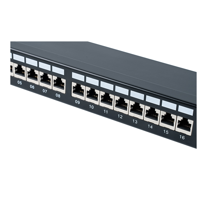 Kategorija 6 19-inčni 1U zaštićeni 24-portni patch panel SP-3217SK24-C6A Kategorija 6 19-inčni 1U zaštićeni 24-portni patch panel SP-3217SK24-C6A