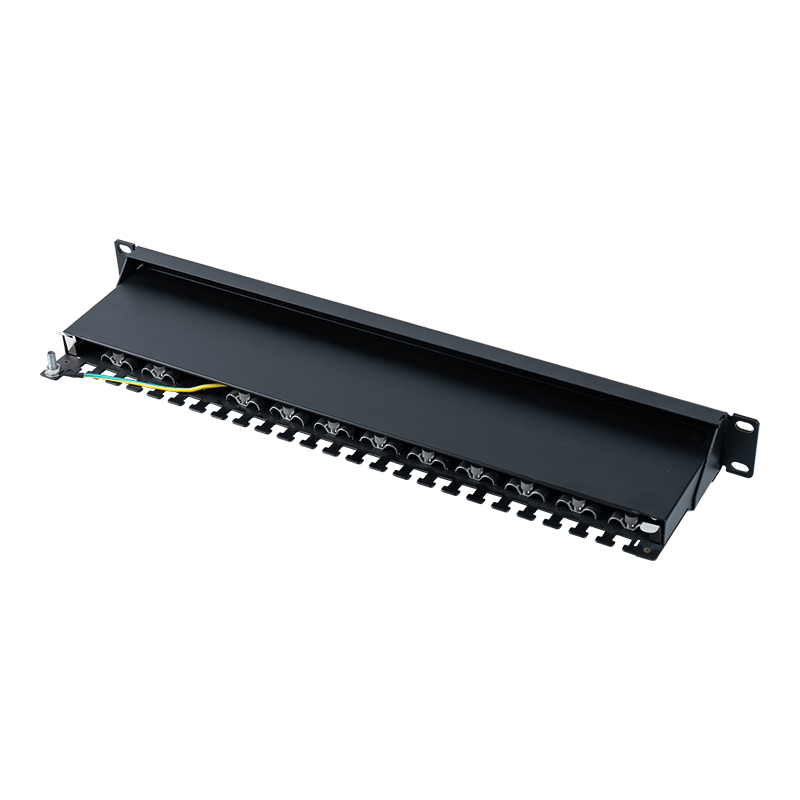 Kategorija 6 19-inčni 1U zaštićeni 24-portni patch panel SP-3217SK24-C6A Kategorija 6 19-inčni 1U zaštićeni 24-portni patch panel SP-3217SK24-C6A
