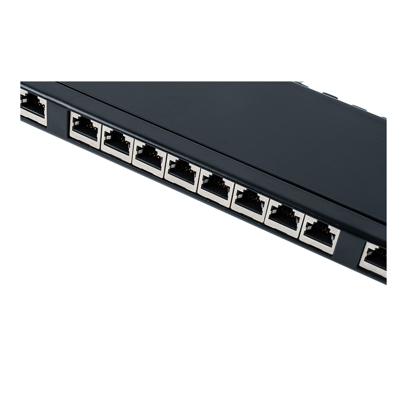 Kategorija 6 19-inčni 1U zaštićeni 24-portni patch panel SP-3217SK24-C6A Kategorija 6 19-inčni 1U zaštićeni 24-portni patch panel SP-3217SK24-C6A