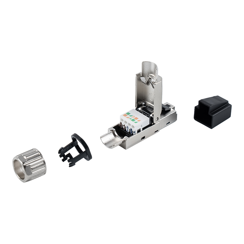 Cat7 oklopljeni RJ45 konektor bez alata (s plastičnim zaštitnim omotima) RJ-G50S-1-C7 Cat7 oklopljeni RJ45 konektor bez alata (s plastičnim zaštitnim omotima) RJ-G50S-1-C7