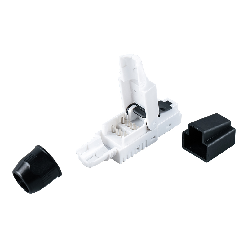 Cat7 Neoklopljeni RJ45 konektor bez alata(s plastičnim čepovima na glavi) RJ-G50U-1-C7 Cat7 Neoklopljeni RJ45 konektor bez alata(s plastičnim čepovima na glavi) RJ-G50U-1-C7