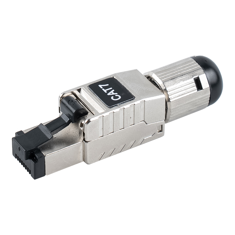 Cat7 oklopljeni RJ45 konektor bez alata (s crnom plastičnom opružnom kopčom) RJ-G60S-1-C7 Cat7 oklopljeni RJ45 konektor bez alata (s crnom plastičnom opružnom kopčom) RJ-G60S-1-C7