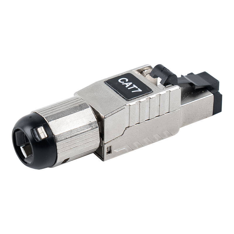 Cat7 oklopljeni RJ45 konektor bez alata (s crnom plastičnom opružnom kopčom) RJ-G60S-1-C7