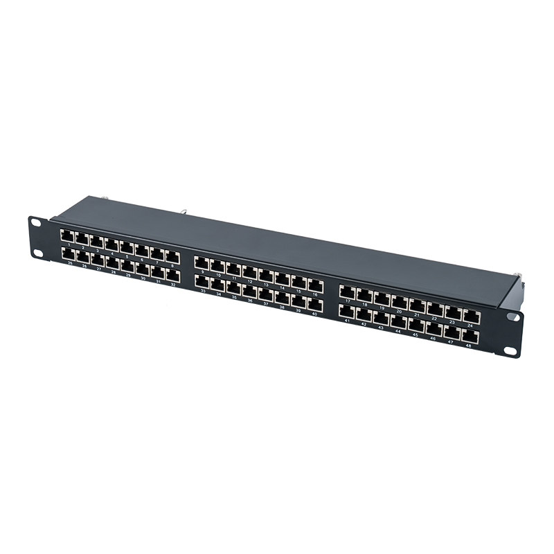 Cat6e 19-inčni 1U zaštićeni patch panel s 48 ulaza SP-3262SK48-C6A
